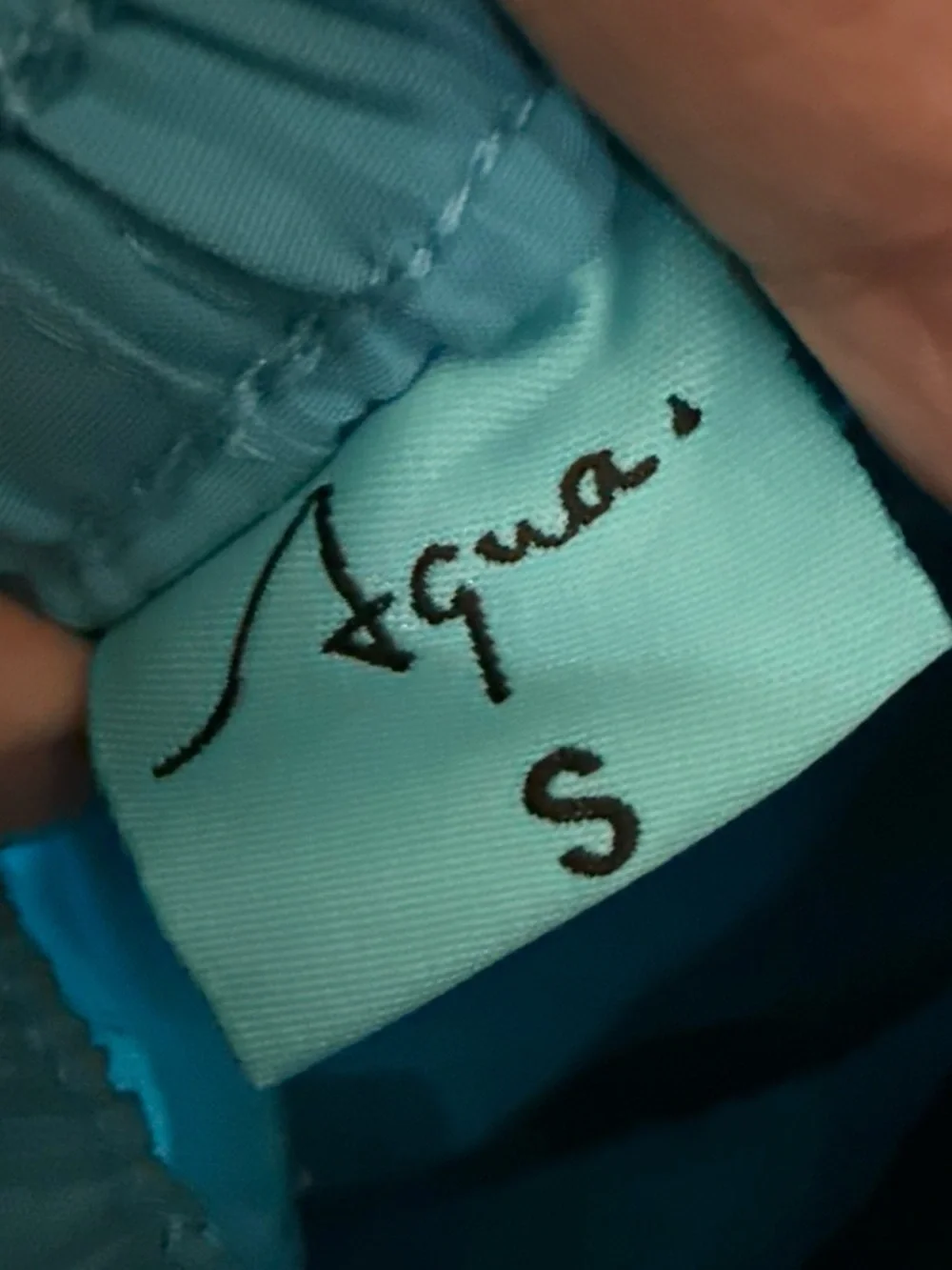 Aqua Teal Athletic Drawstring Shorts with White Tie